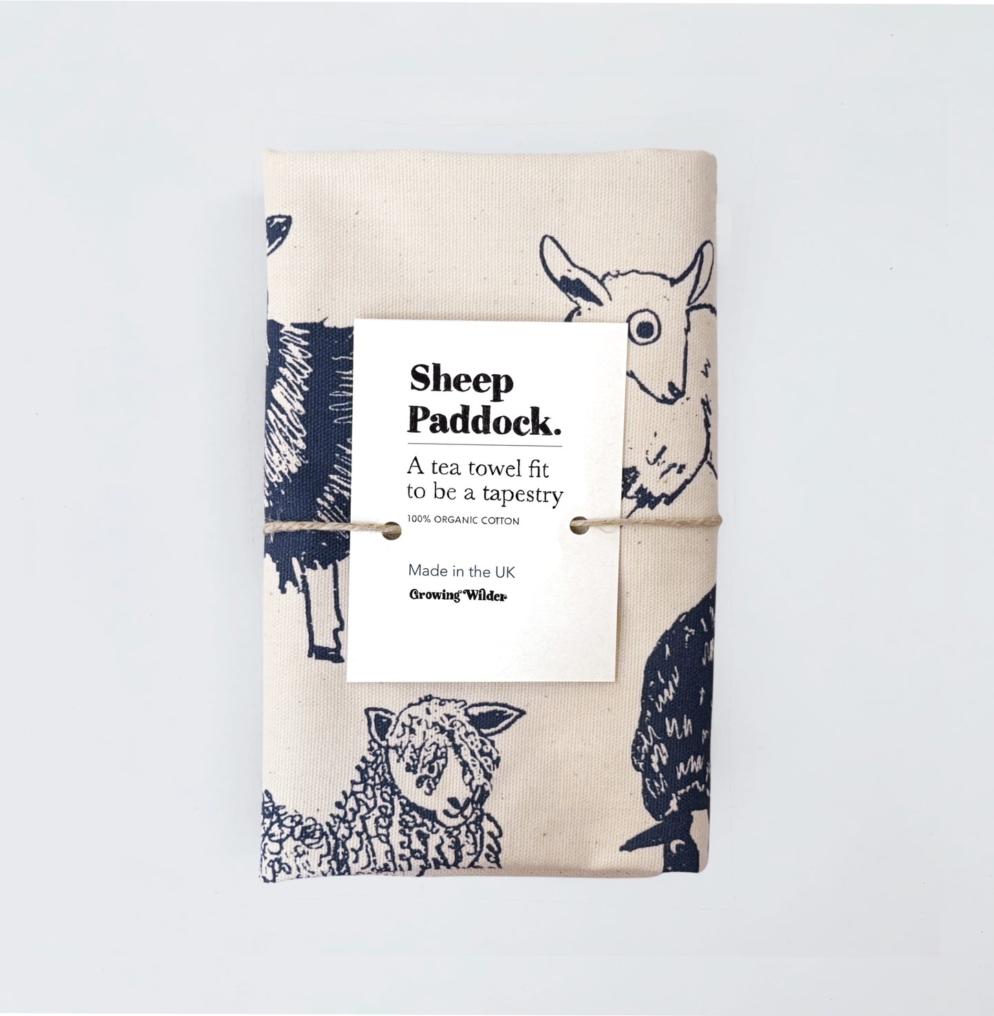 Sheep Paddock Tea Towel - 100% Organic Cotton