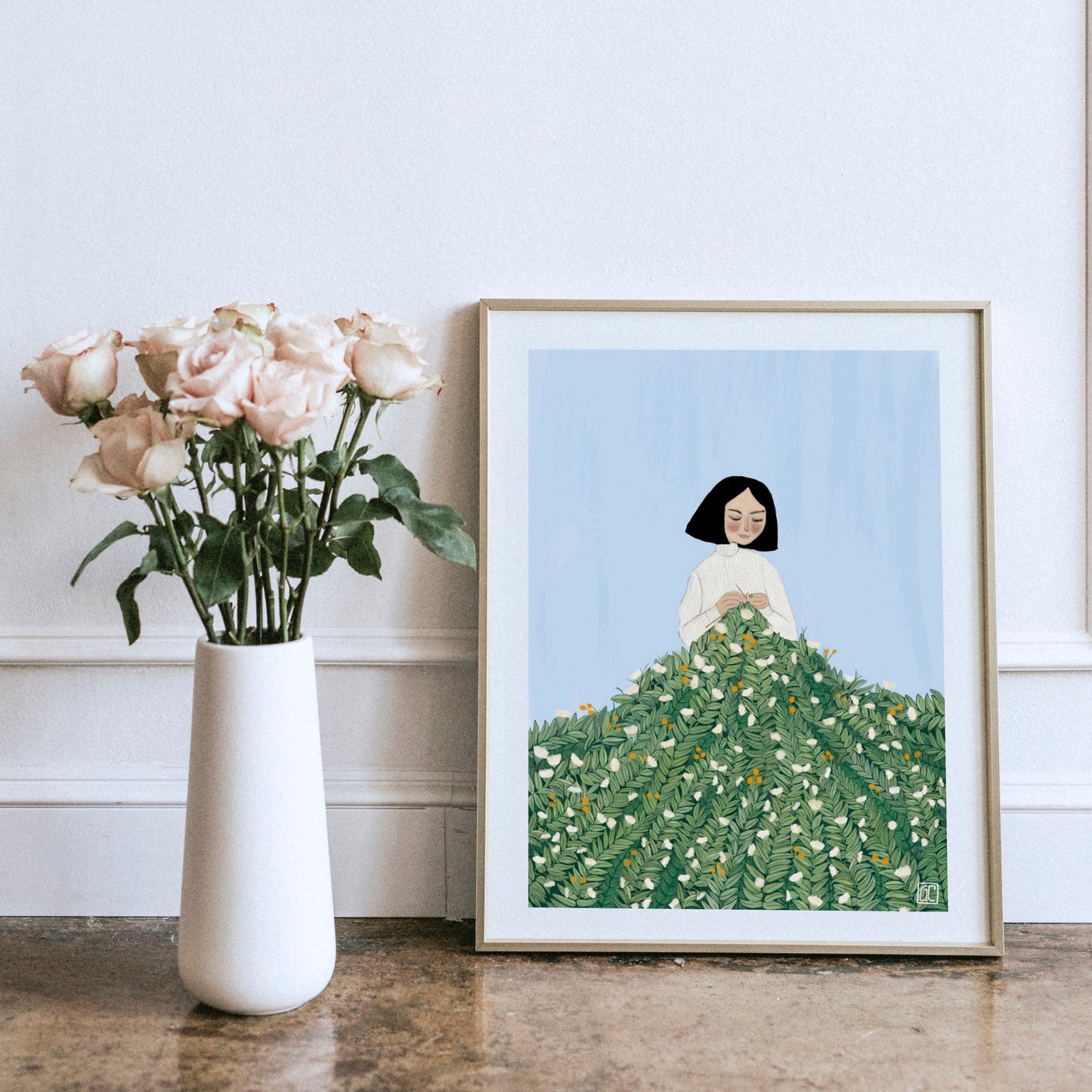 Knitting Garden Art Print