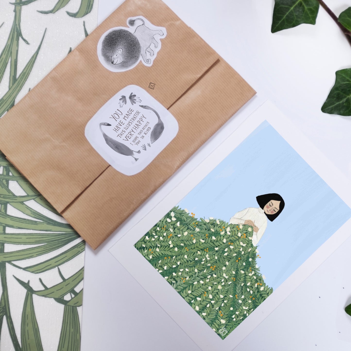 Knitting Garden Art Print