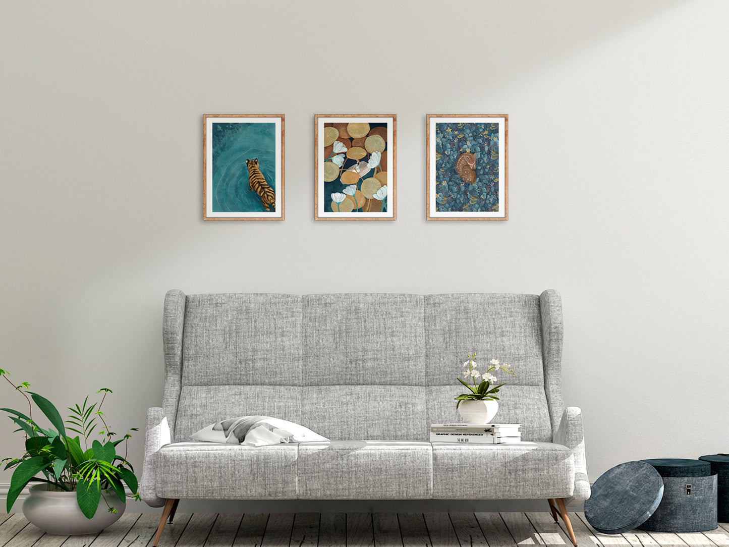 Tiger Wading Art Print