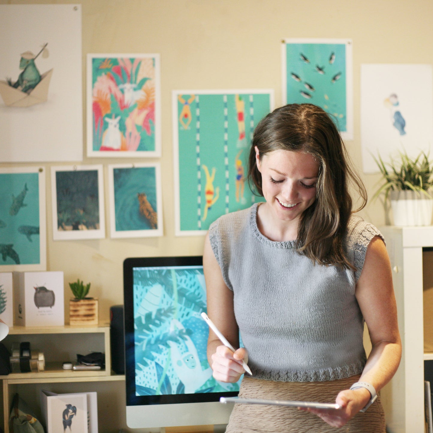 Whale Sharks Art Poster Print