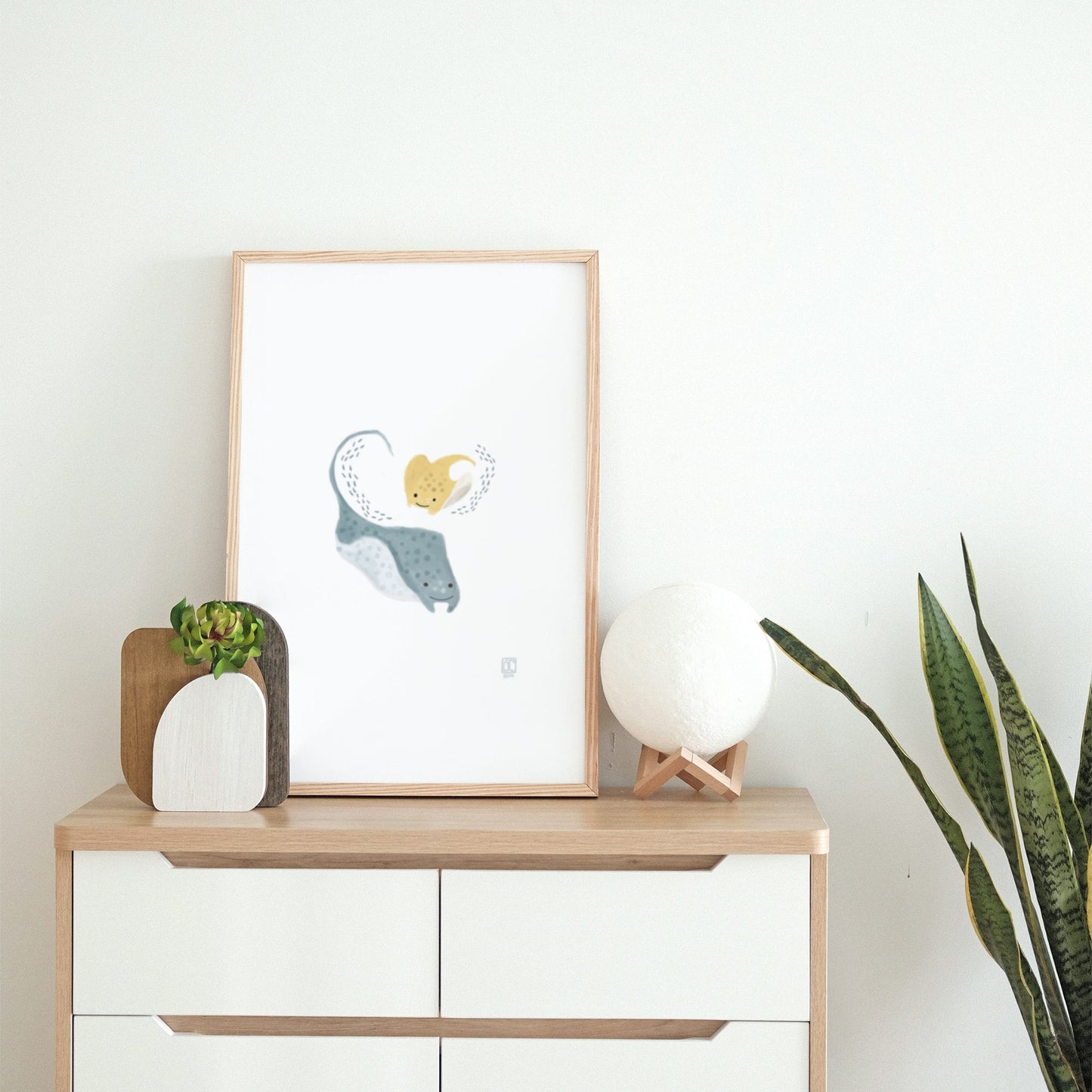 Manta Ray Art Poster Print