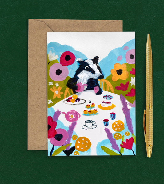 Badger's Tea Party Greetings Card
