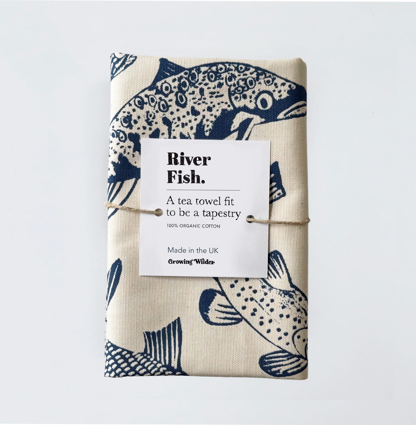 River Fish Tea Towel - 100% Organic Cotton
