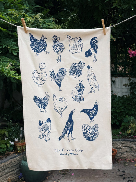 Chicken Coop Tea Towel - 100% Organic Cotton