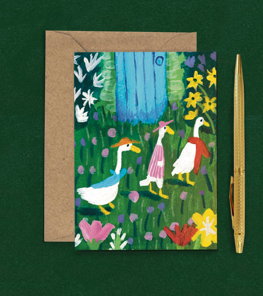 Goose Garden Greetings Card