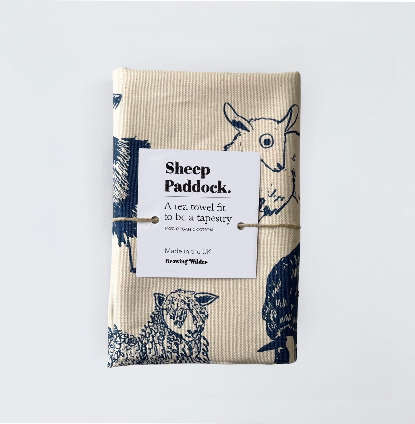 Sheep Paddock Tea Towel - 100% Organic Cotton