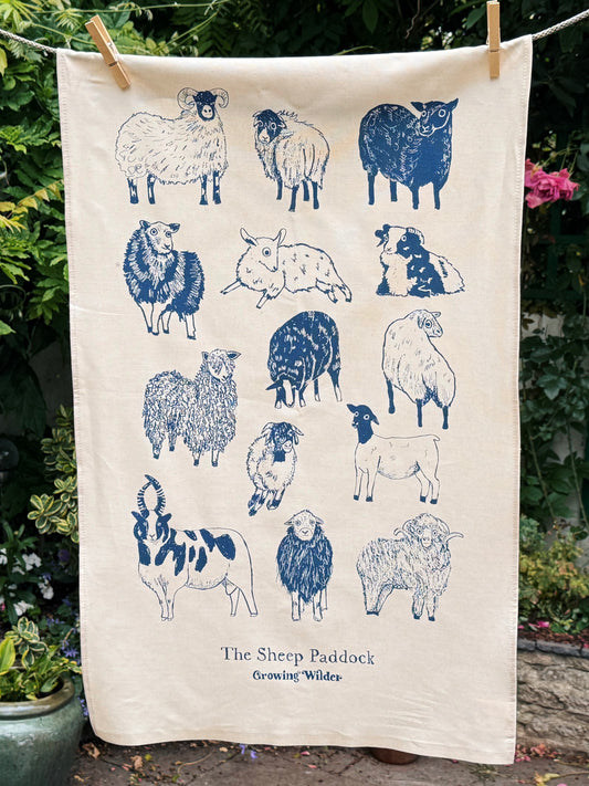 Sheep Paddock Tea Towel - 100% Organic Cotton