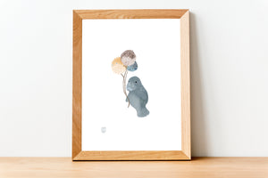 Baby Manatee Art Print