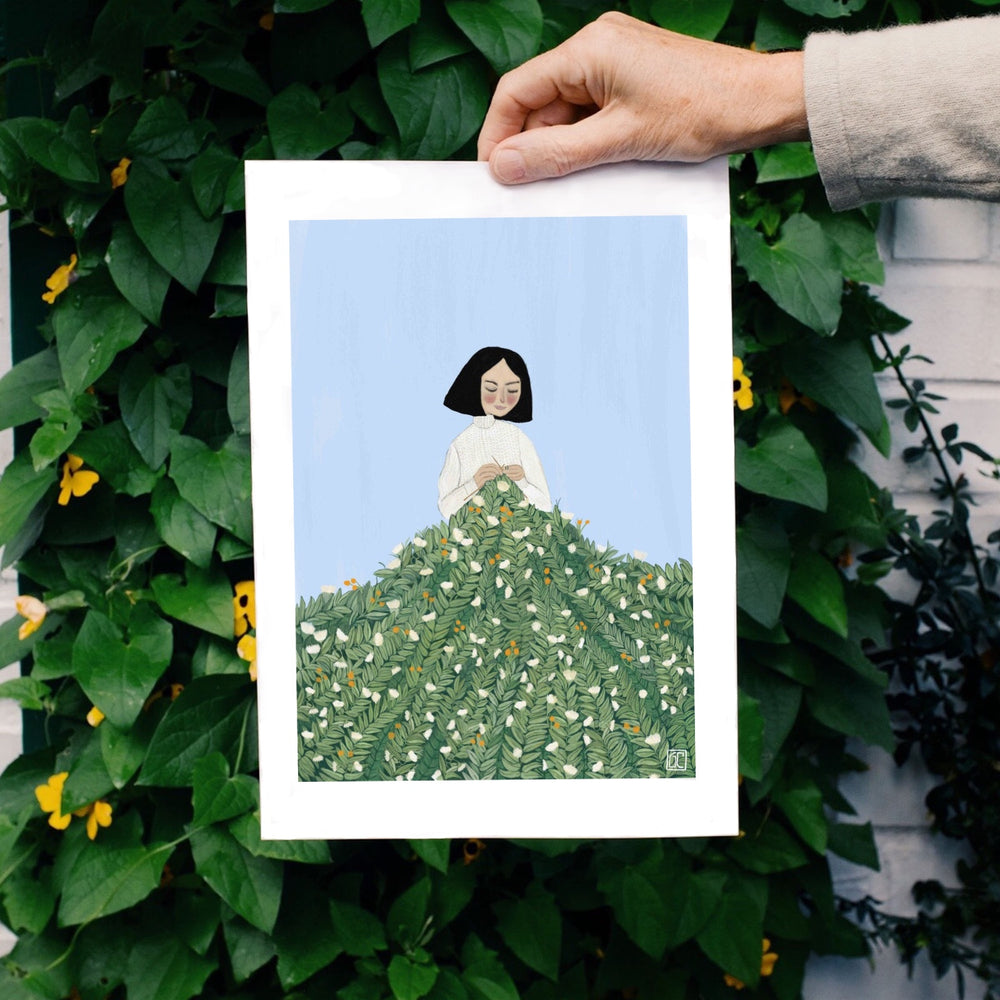 Knitting Garden Art Print