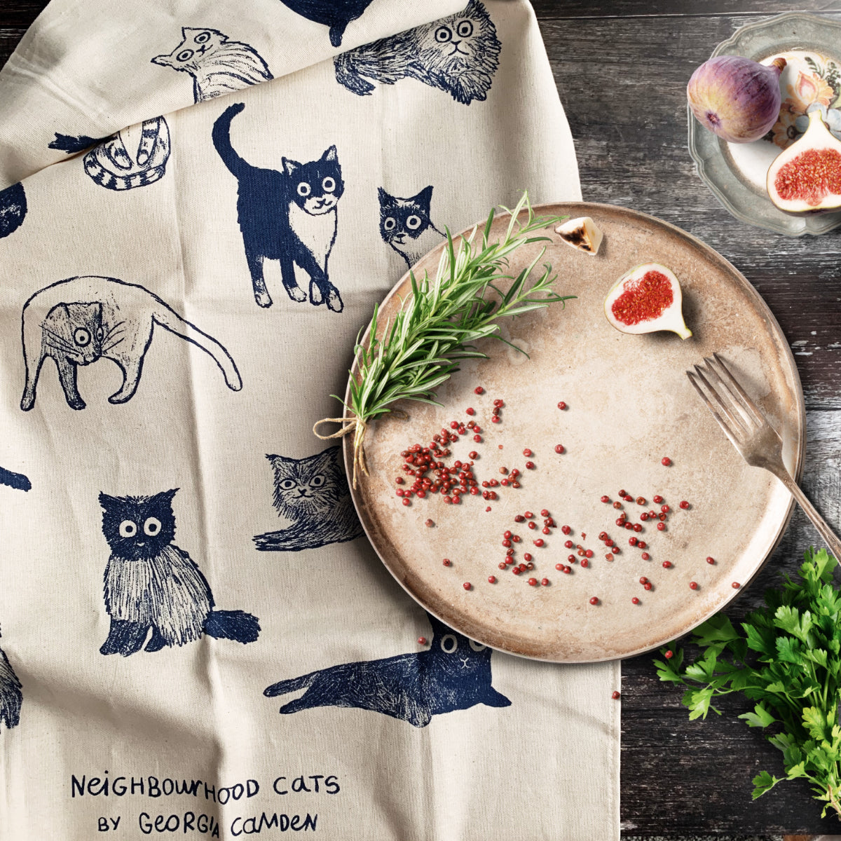 Cat Lover Tea Towel - 100% Organic Cotton