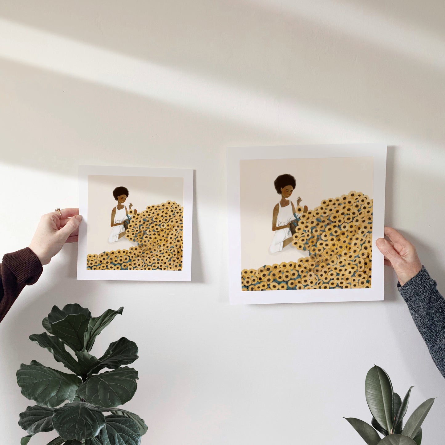 Sewing Sunflowers Art Print