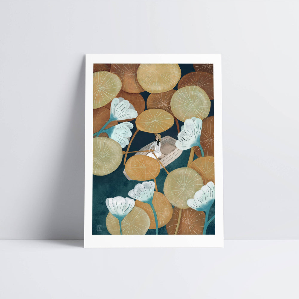 Among the Lilies Art Print