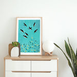 Penguins Playing Art Print