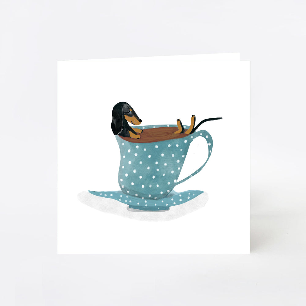 Dachshund Dog Cup Greeting Card